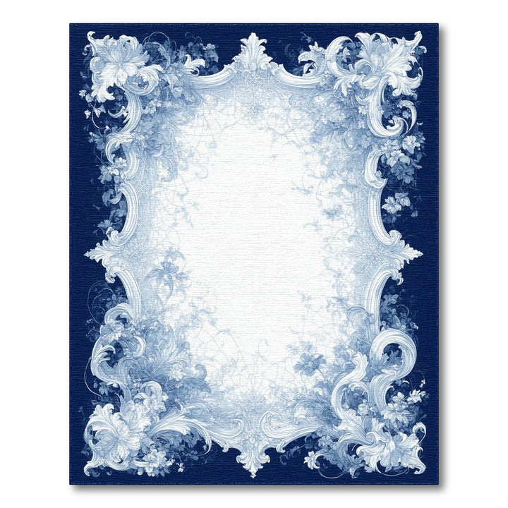 Blue Floral Vintage Ornate Area Rug