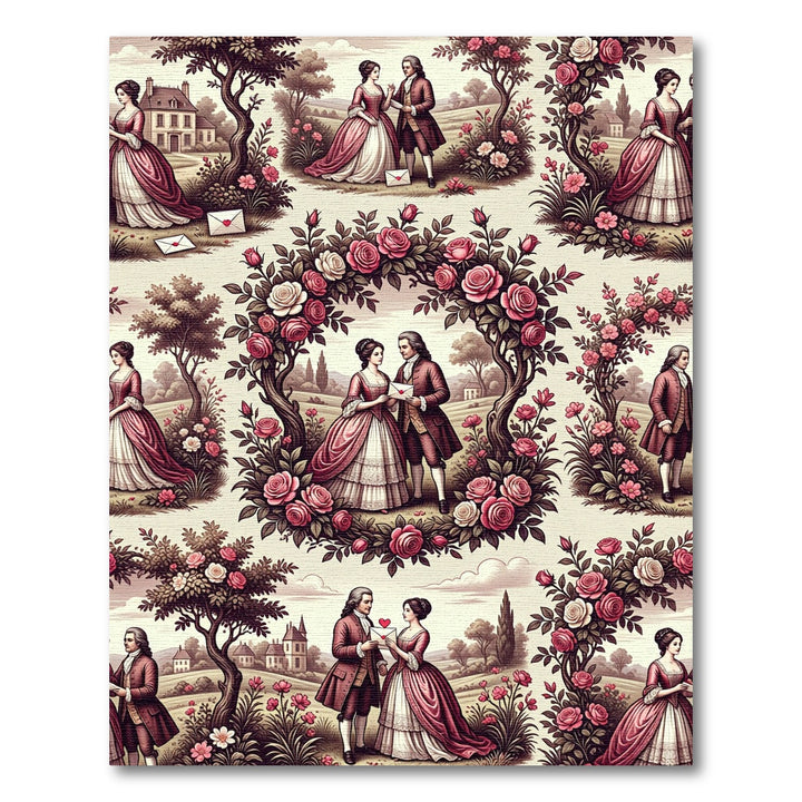 Romantic Rococo Garden Couples Rug
