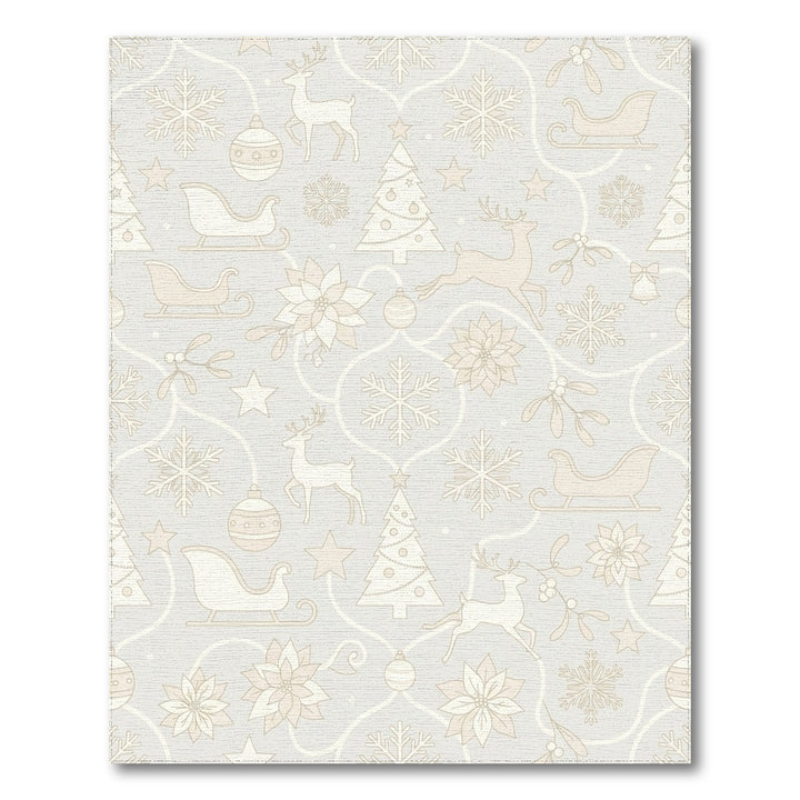 Winter Wonderland Reindeer Sleigh Snowflakes Rug