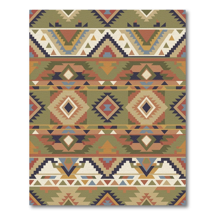 Earthy Earthy Ethnic Diamond Geometric Rug