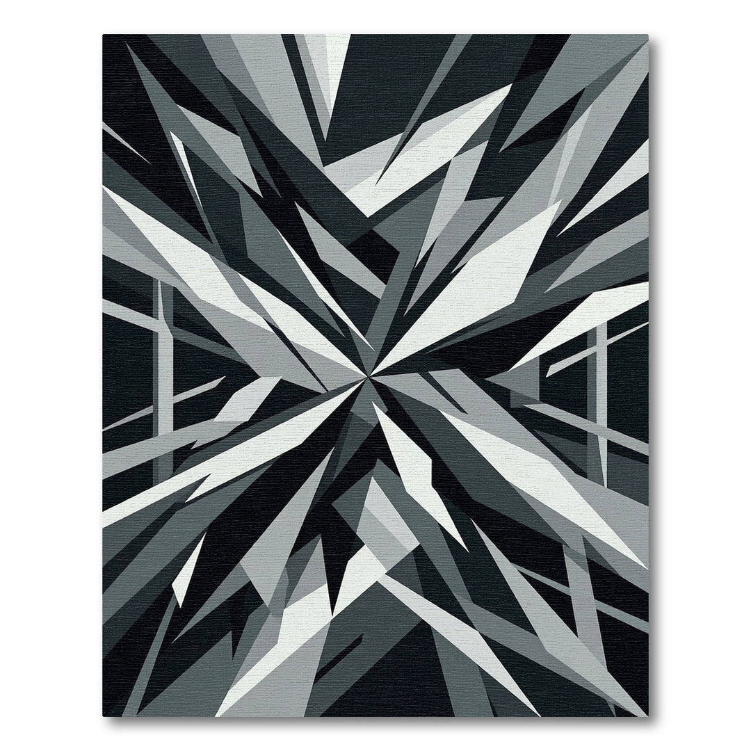 Modern Monochrome Abstract Geometric Blast Rug