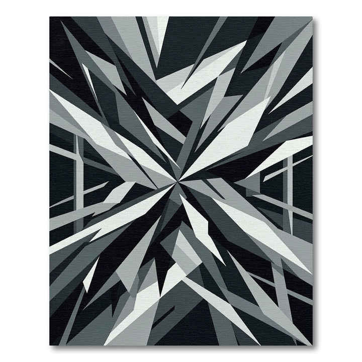 Modern Monochrome Abstract Geometric Blast Rug