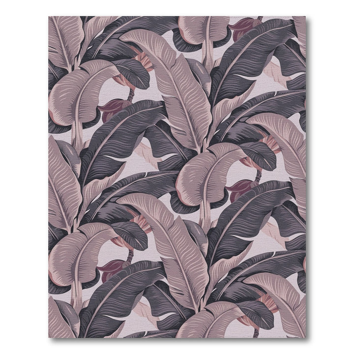 Dusty Rose Banana Leaf Tropical Rug