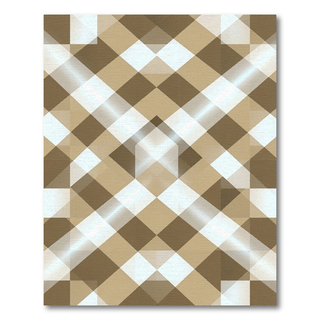 Brown White Diamond Weave Rug