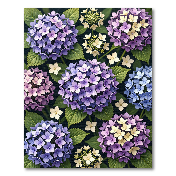 Purple Lavender Hydrangea Floral Medallion Rug