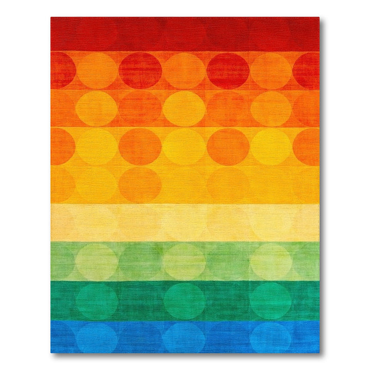 Rainbow Circle Geometric Area Rug