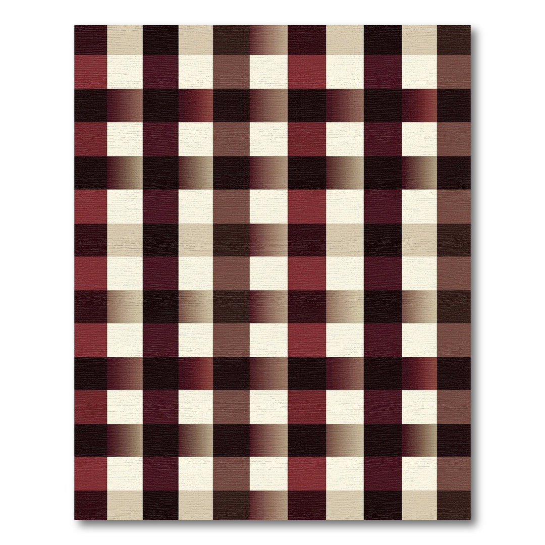 Classic Burgundy Gingham Check Rug