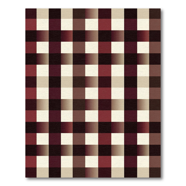 Classic Burgundy Gingham Check Rug
