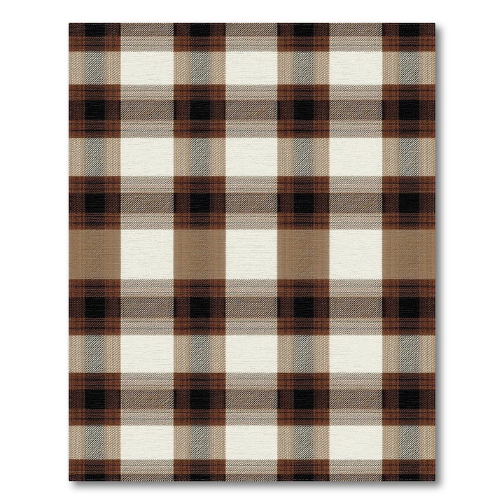 Brown and Tan Brown Plaid Checkered Area Rug