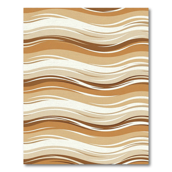 Warm Dune Abstract Wavy Stripe Rug