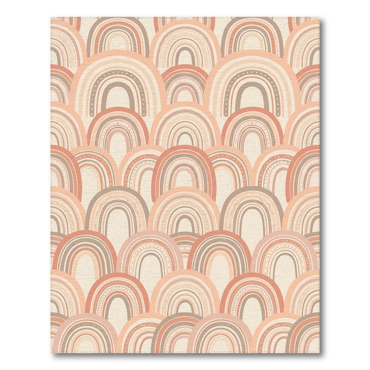 Terracotta Pastel Rainbow Waves Rug