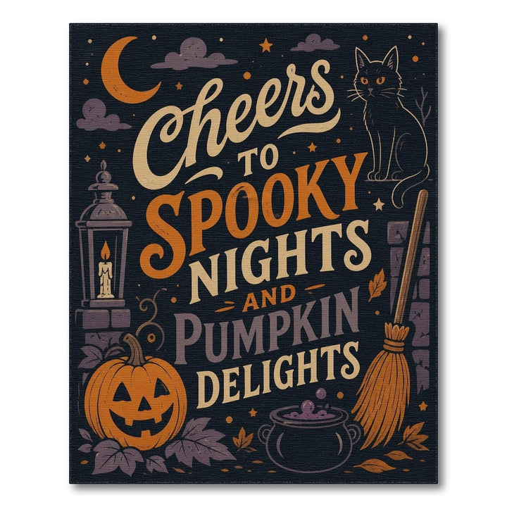 Spooky Nights Pumpkin Cat Area Rug