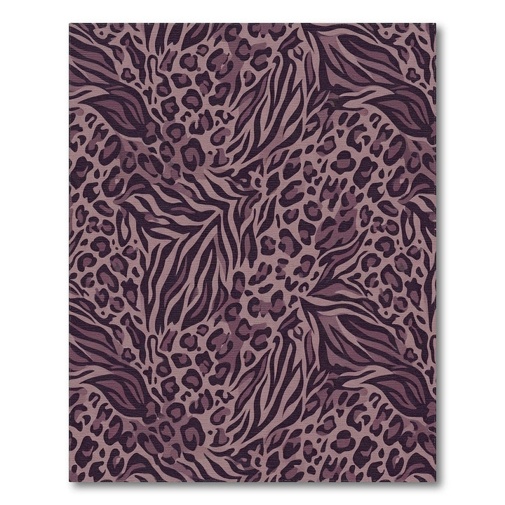 Mauve Leopard Zebra Mix Blend Rug