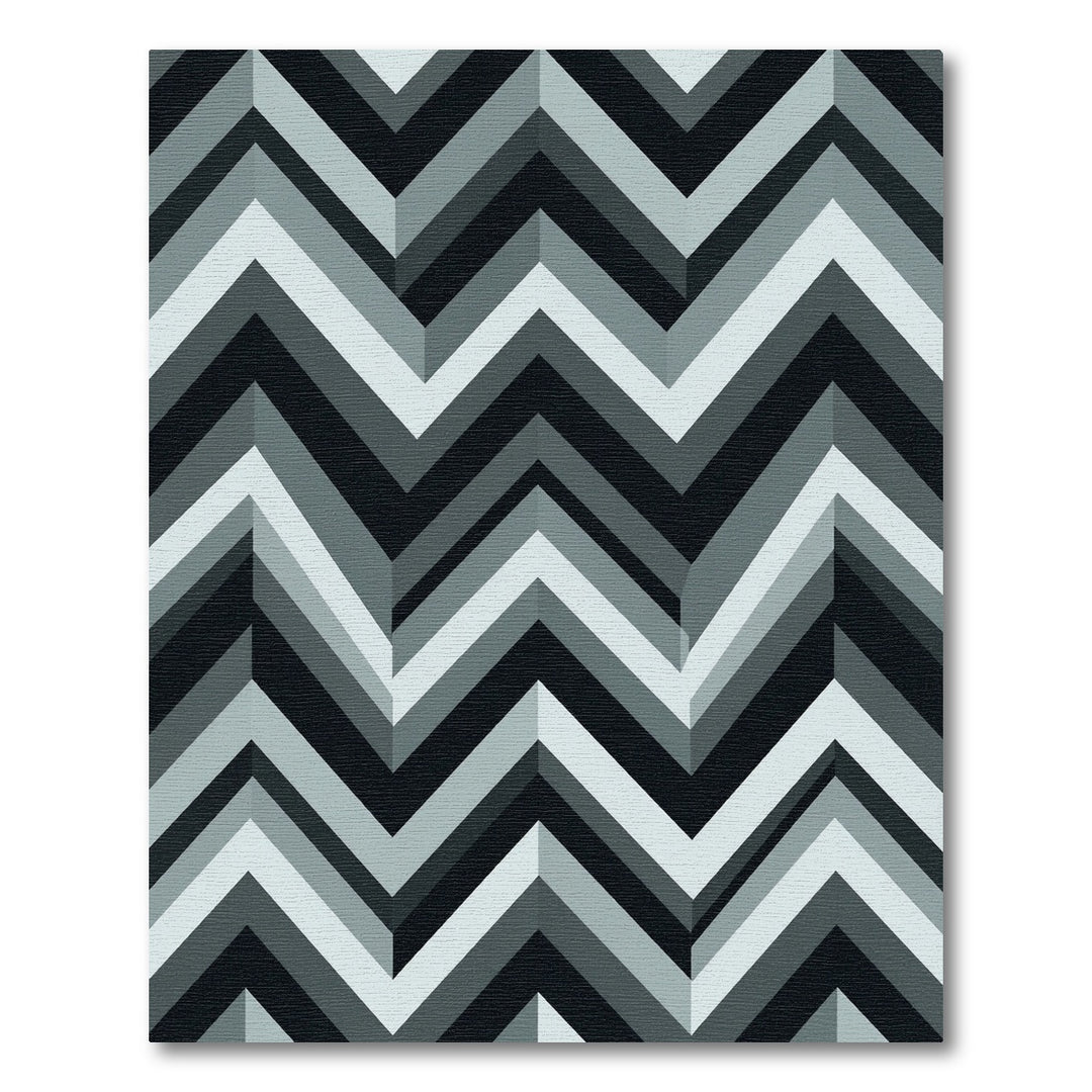 Monochromatic Gray Chevron Zigzag Rug