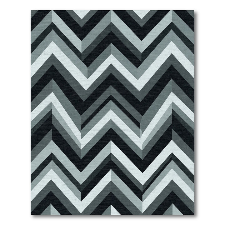 Monochromatic Gray Chevron Zigzag Rug