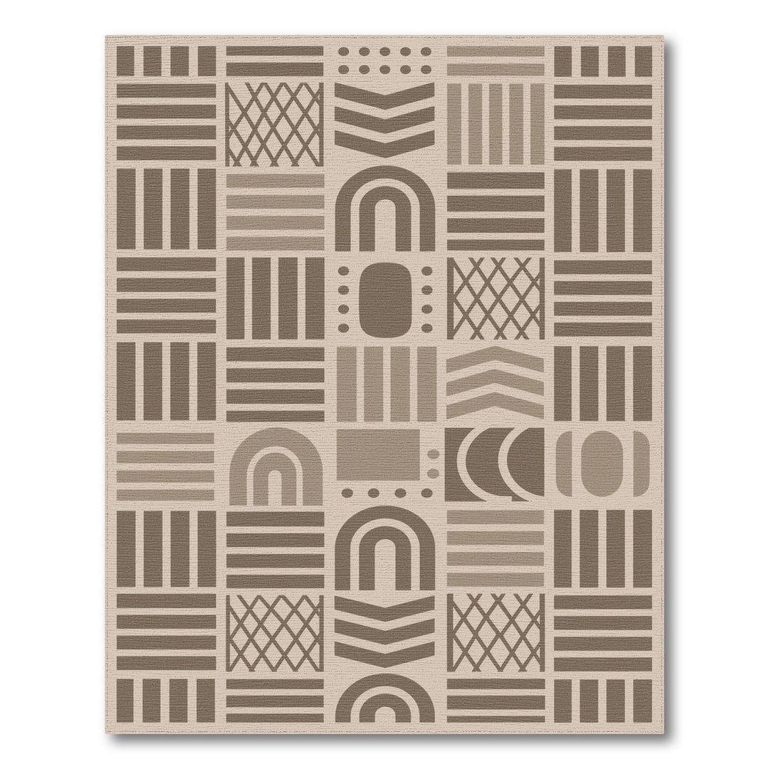 Geometric Modern Geometric Brown and Tan Area Rug