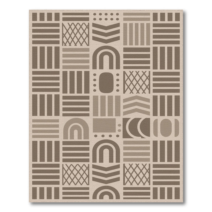 Geometric Modern Geometric Brown and Tan Area Rug