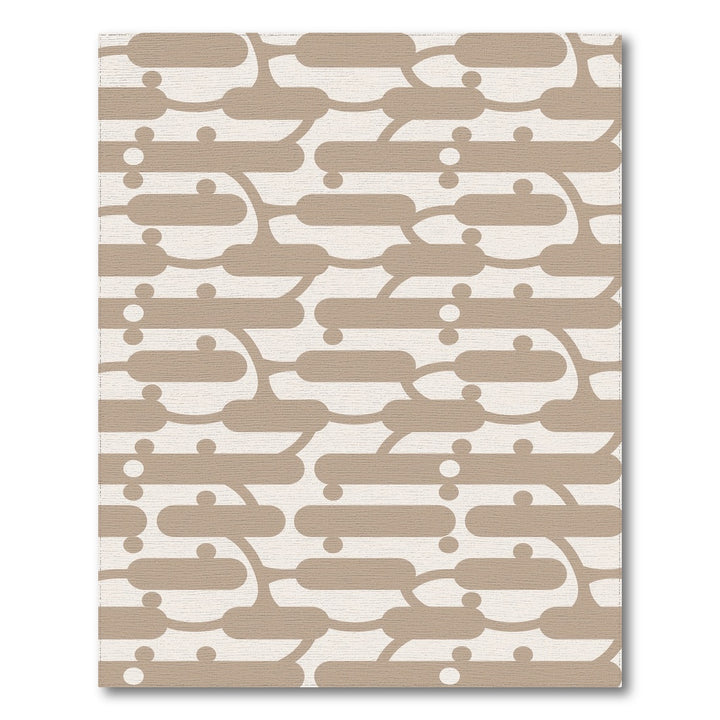 Interlocking Geometric Beige Area Rug