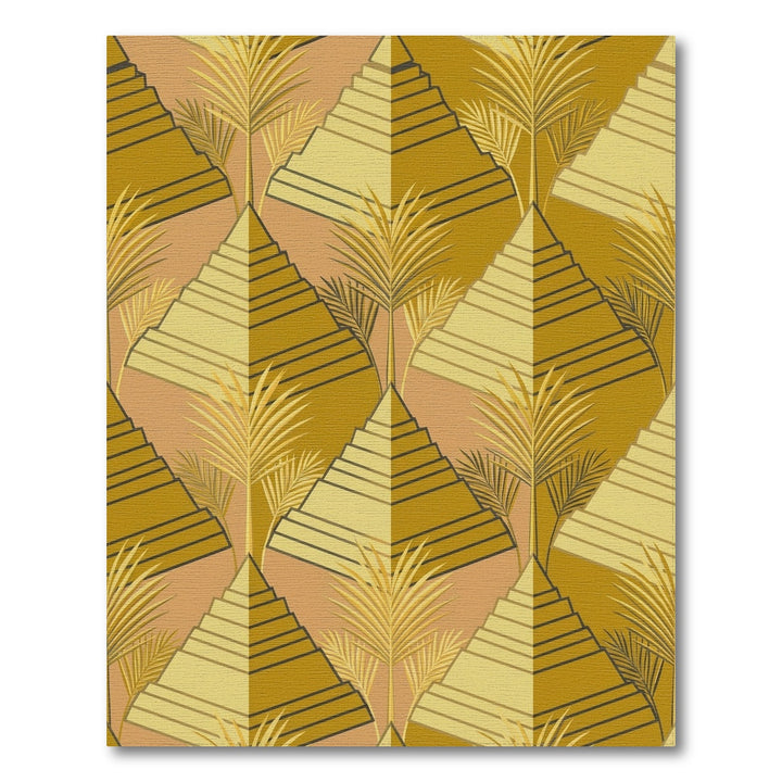 Terracotta Palm Pyramid Geometric Rug