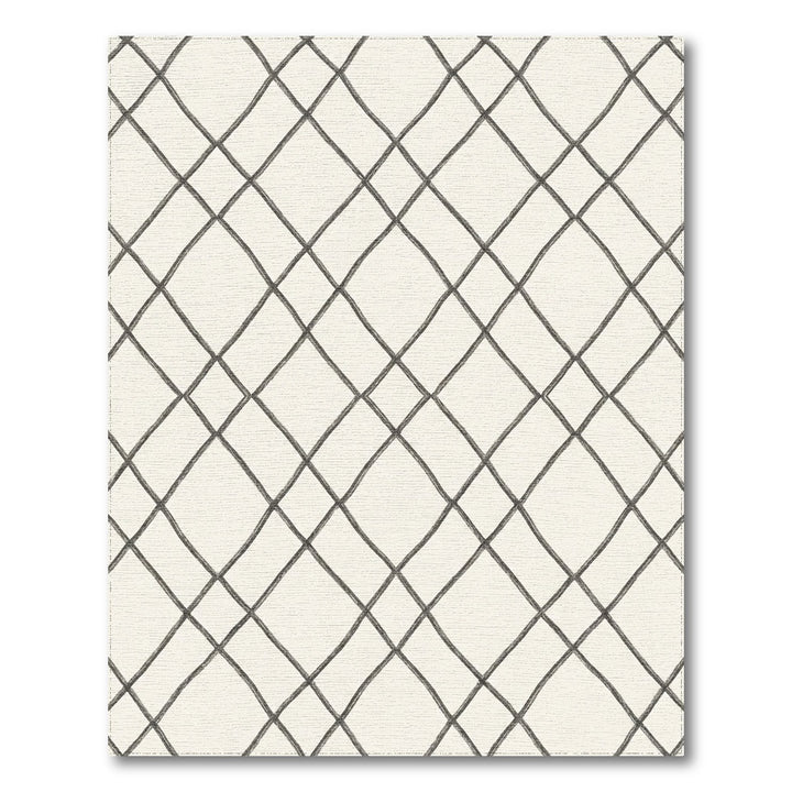 Drawn Gray Diamond Quilted Rug