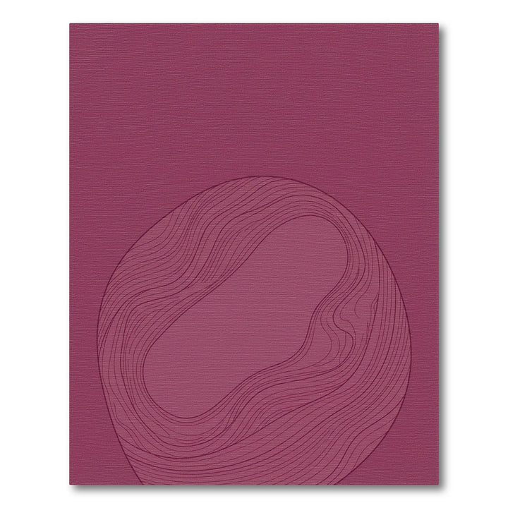 Crimson Abstract Wavy Line Enclosure Rug