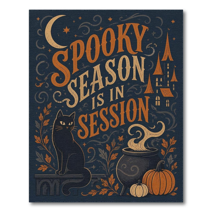 Spooky Season Black Cat Area Rug
