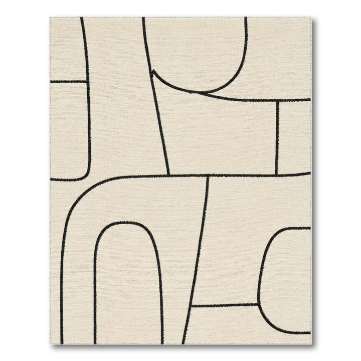 Abstract Geometric Modern Beige Geometric Abstract Area Rug