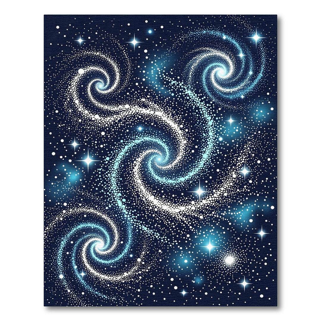 Celestial Blue Swirling Nebula Rug