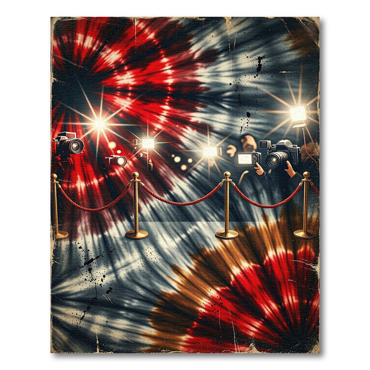 Crimson White Burst Tie Dye Rug
