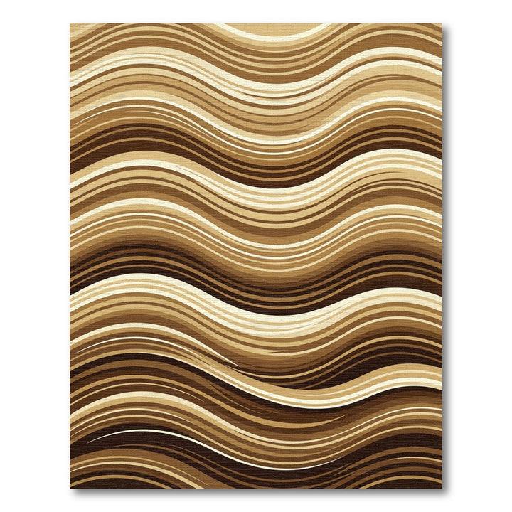 Earthy Brown Wavy Stripe Rug