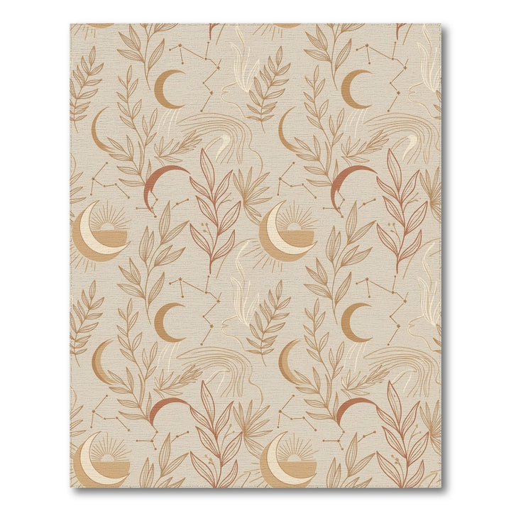Celestial Botanical Moon Constellation Rug