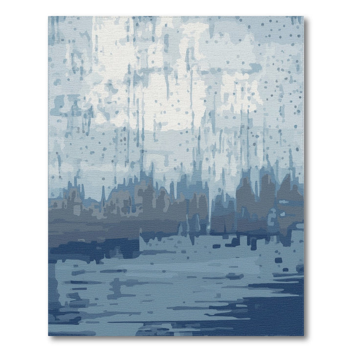 Blue Abstract Skyline Area Rug