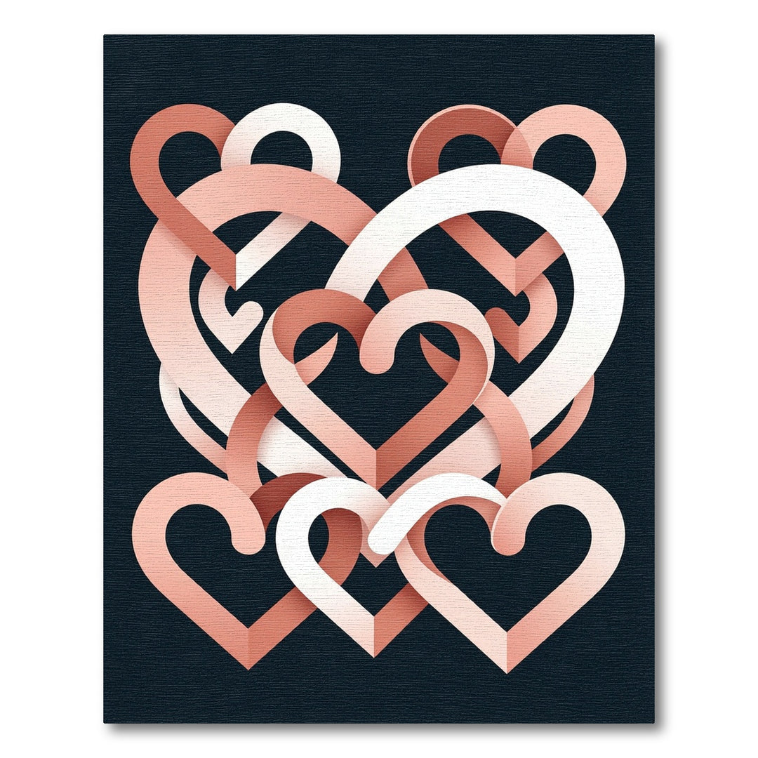 Woven Coral Heart Intertwine Rug