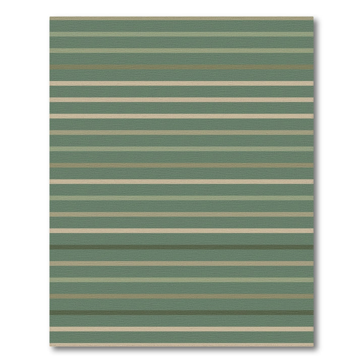 Earthy Sage Green Horizontal Stripes Rug