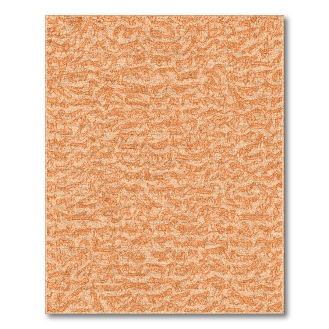 Orange Animal Silhouette Area Rug