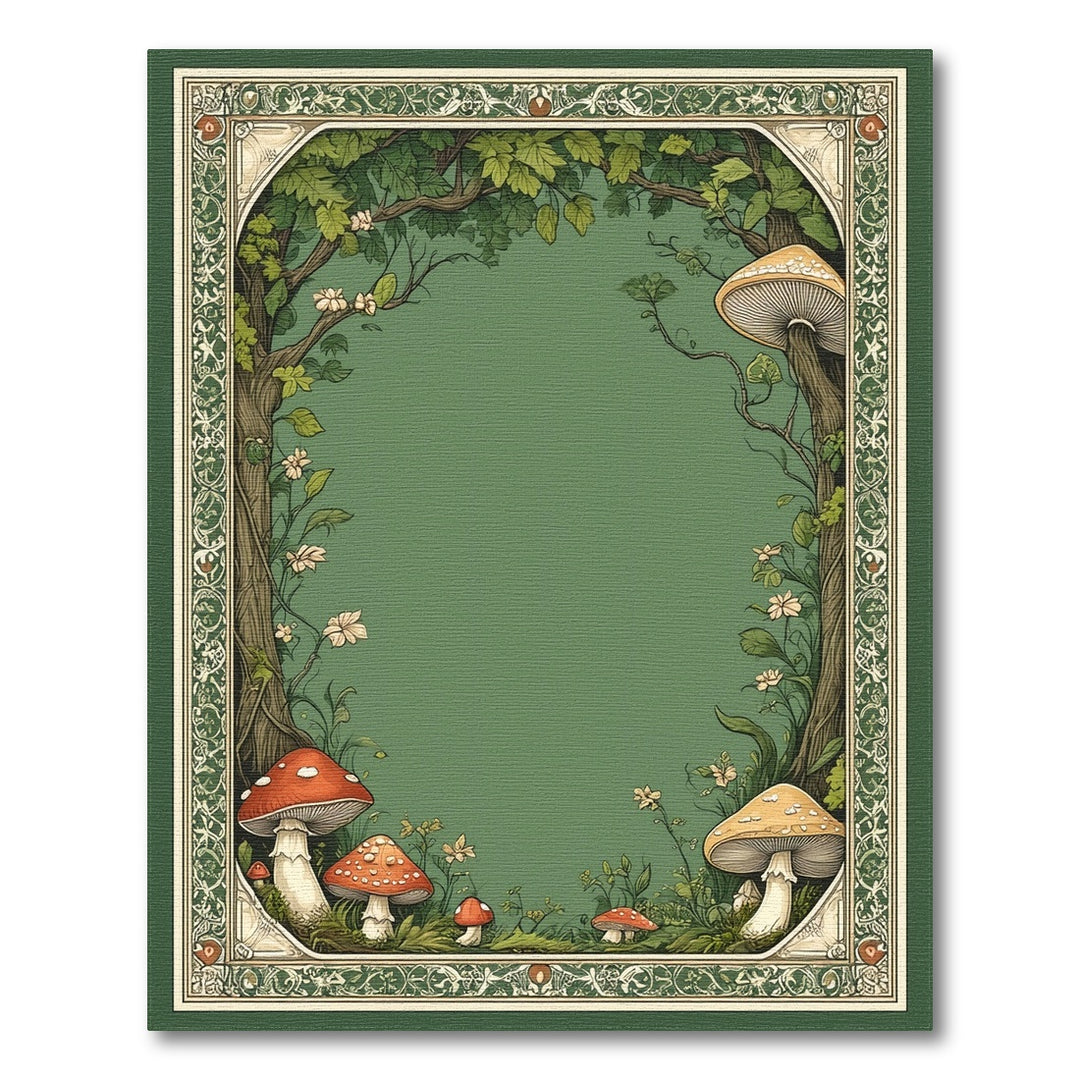 Enchanted Forest Mushroom Green Area Rug