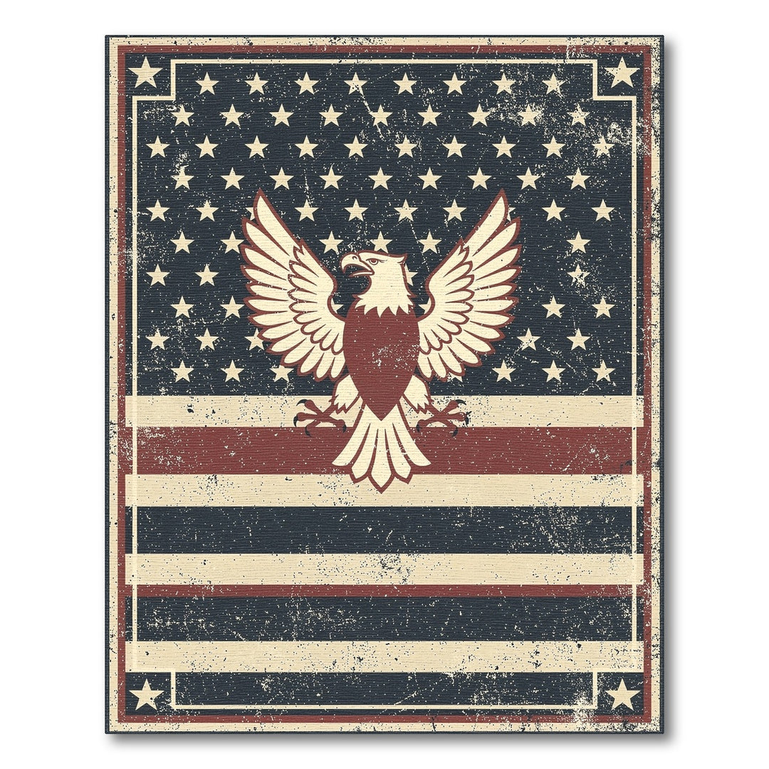 Multi-color and Patterns Distressed Eagle Flag Area Rug