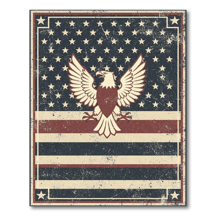Multi-color and Patterns Distressed Eagle Flag Area Rug