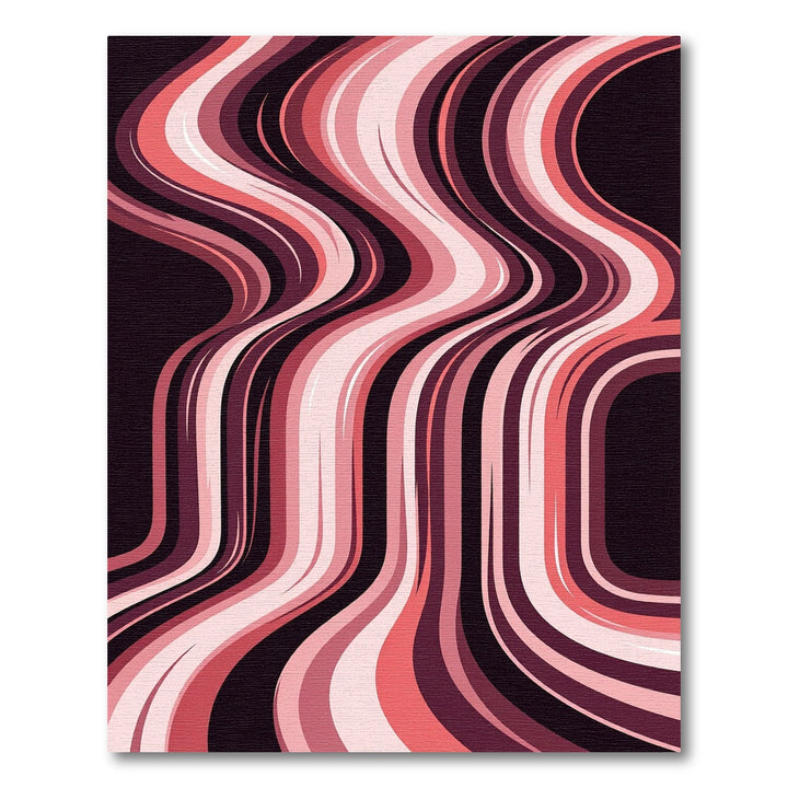 Retro Pink Wave Streaks Rug