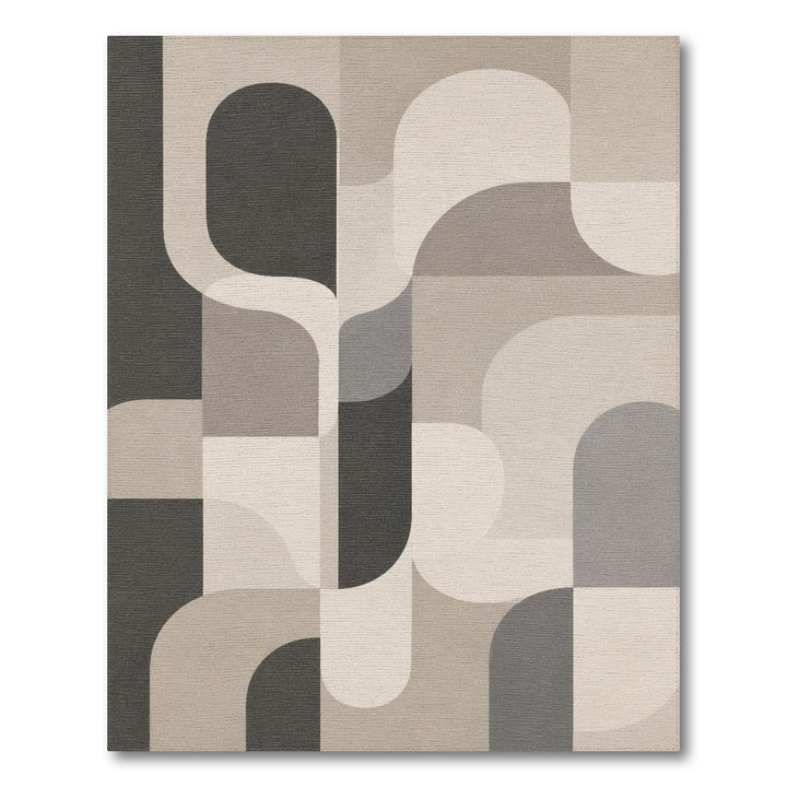 Beige Geometric Modern Area Rug