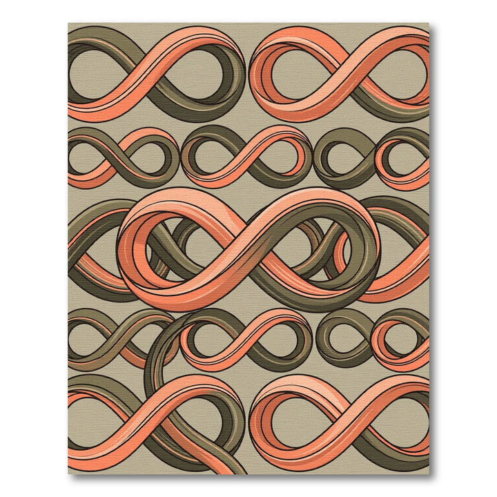 Infinite Loops Coral and Slate Rug