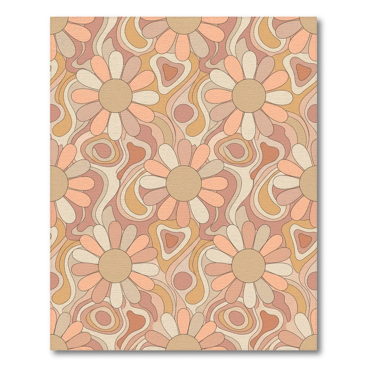 Retro Groovy Floral Swirls Rug