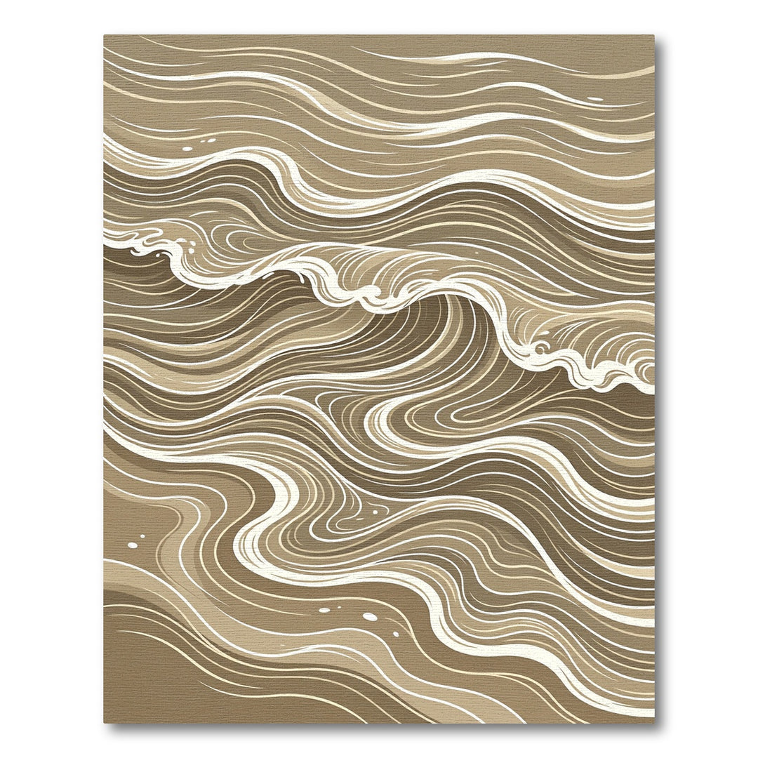 Serene Brown Wave Art Rug