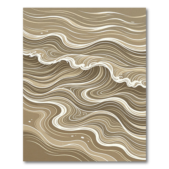 Serene Brown Wave Art Rug