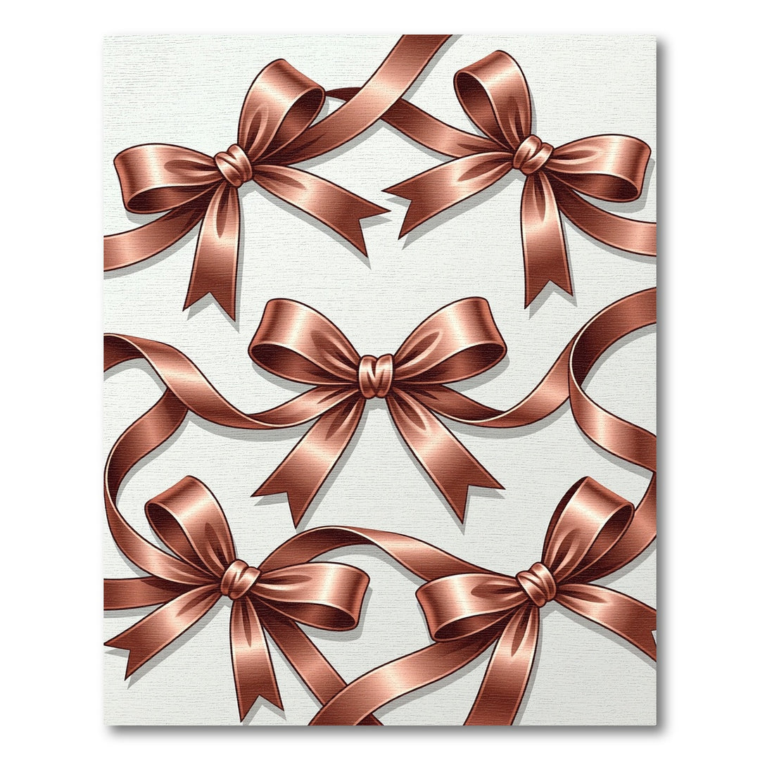 Rose Gold Ribbon Bow Composition Rug