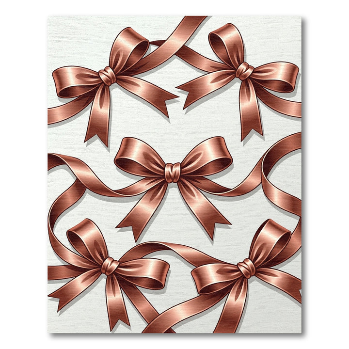 Rose Gold Ribbon Bow Composition Rug