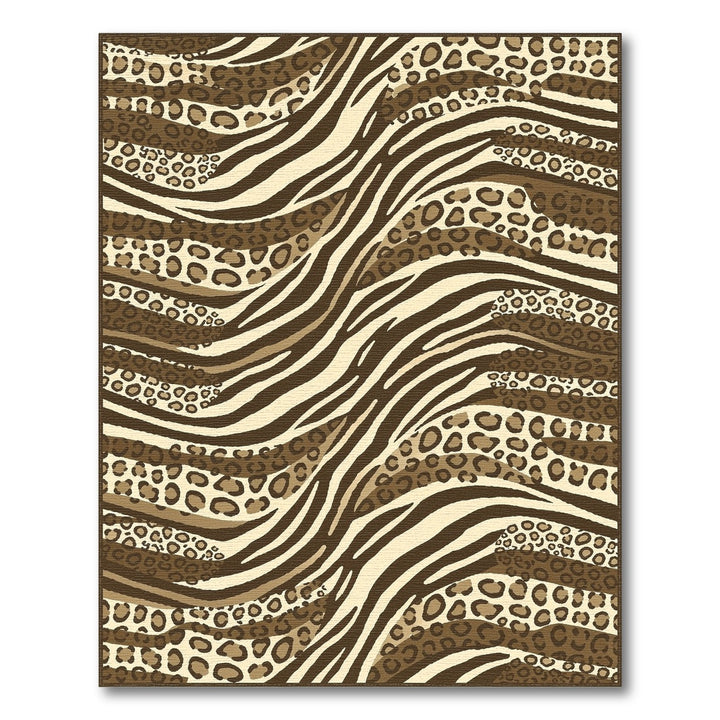 Brown Leopard Wave Area Rug