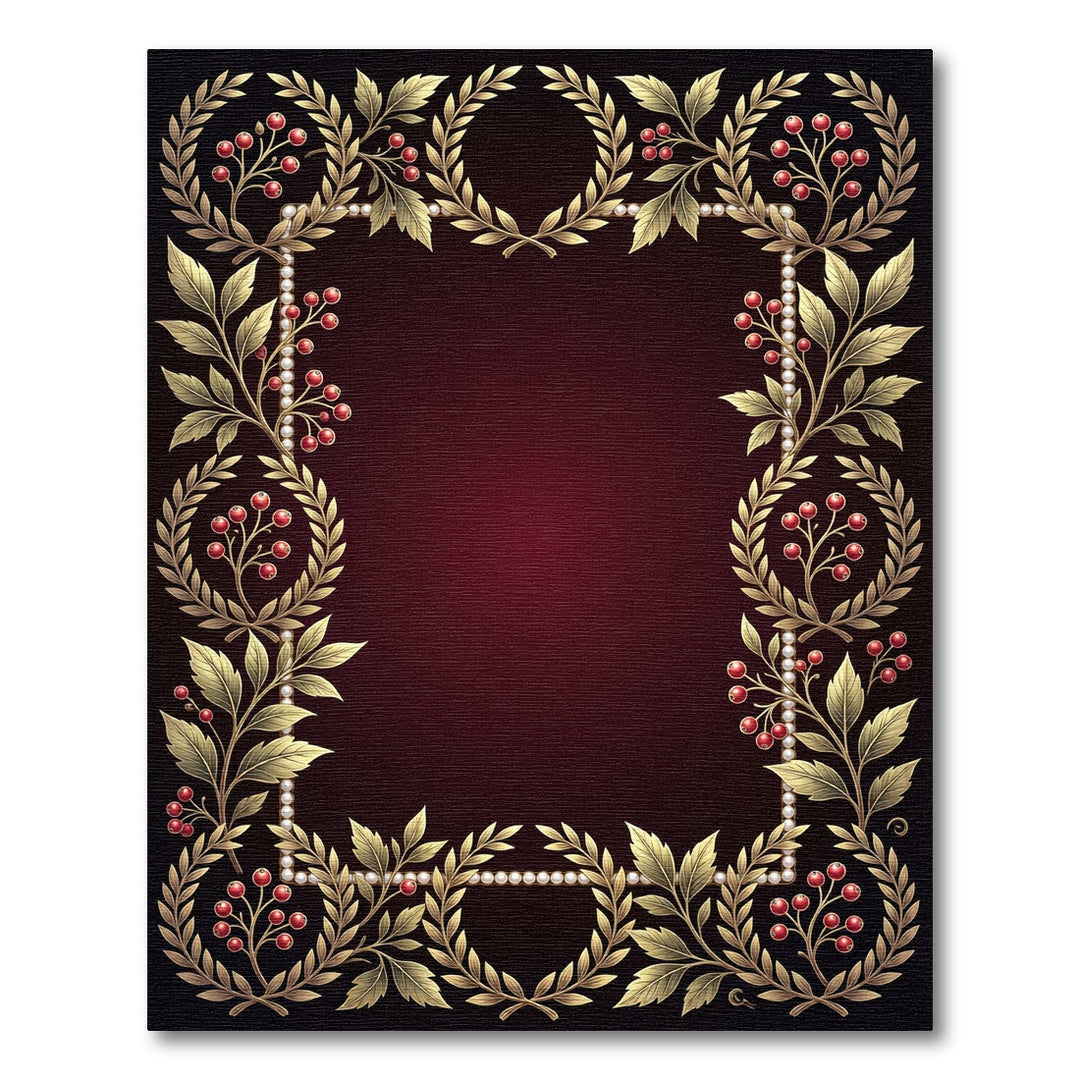 Gilded Laurel Berry Garland Frame Rug