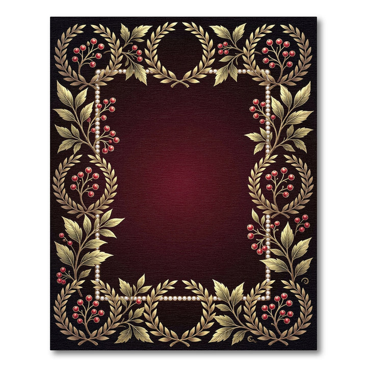 Gilded Laurel Berry Garland Frame Rug