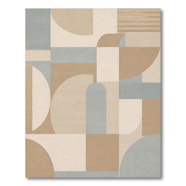 Contemporary Beige Geometric Area Rug